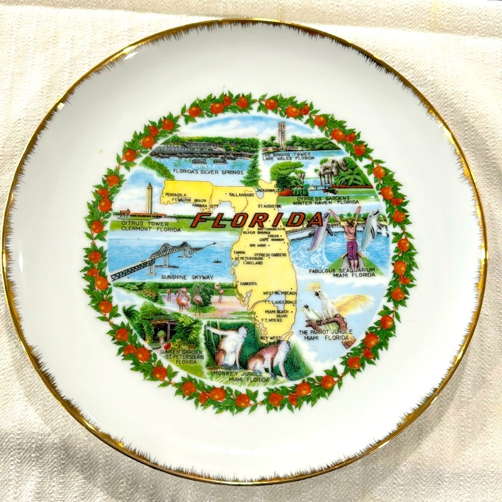 Vintage State Collector Plate Florida